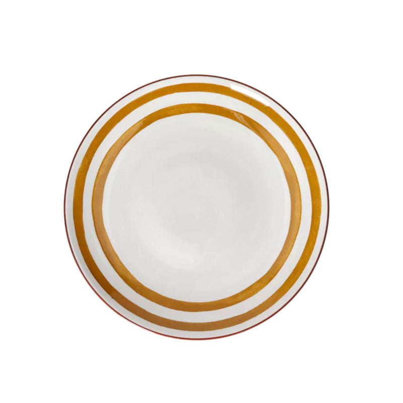 4 assiettes plates en porcelaine 27 cm jaune Mykonos Pomax