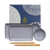 Set de 4 assiettes en porcelaine et 2 paires de baguette Tokyo Design