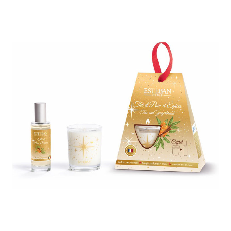 Coffret vaporisateur et bougie parfumé Thé et Pain d'épices Esteban