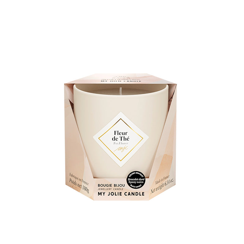 Bougie Bijou Les Essentielles bracelet or billes noires Fleur de thé My Jolie Candle