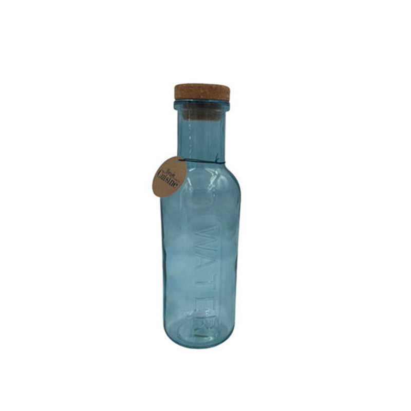 Bouteille à eau en verre 1L bleue Du Bruit dans la Cuisine