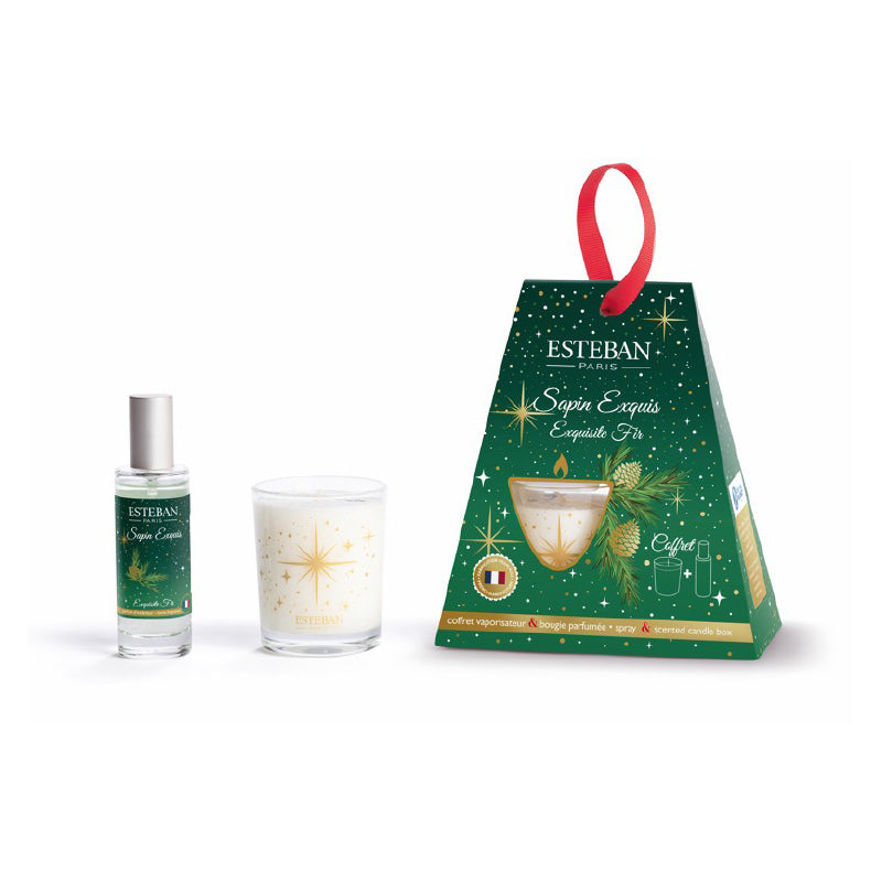 Coffret vaporisateur et bougie parfumé Sapin Exquis Esteban