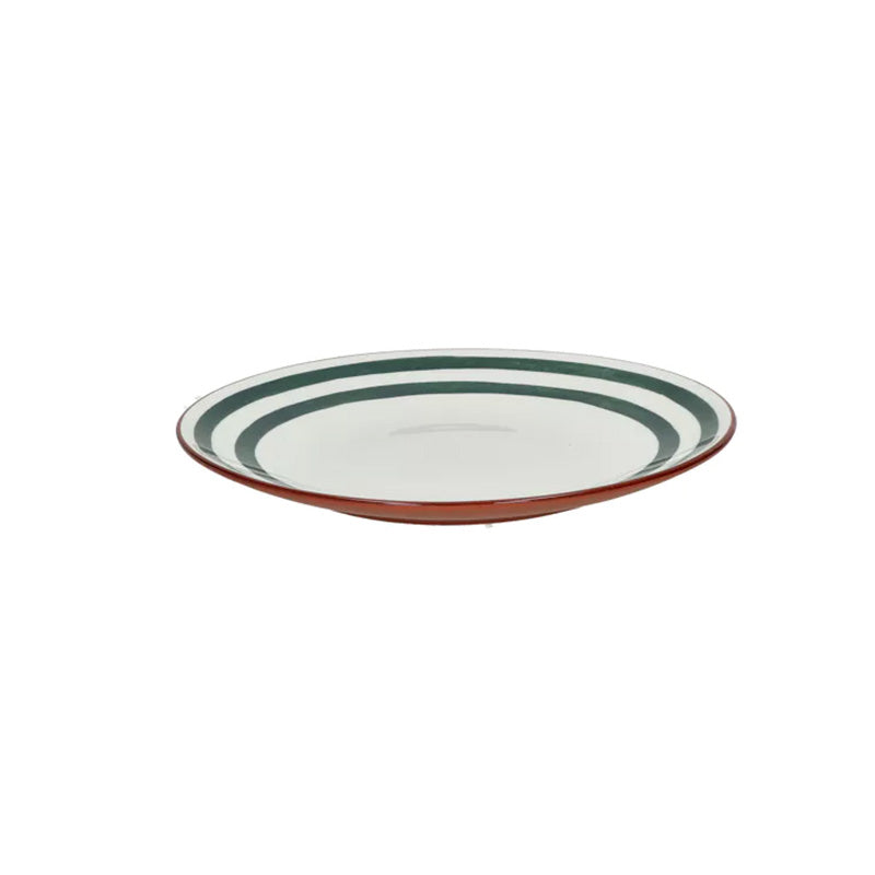 4 assiettes plates en porcelaine 27 cm vert Mykonos Pomax