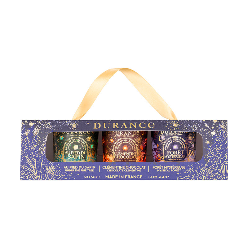 Coffret 3 bougies 75g de Noël Durance