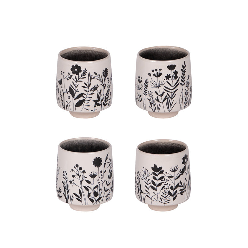 Coffret 4 tasses en céramique 25 cl Ikebana Table Passion