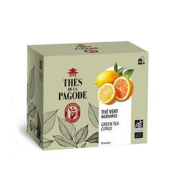 Coffret de 20 infusettes de thé vert agrumes bio Thés de la Pagode