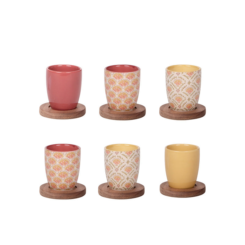 Coffret 6 tasses en grès 10 cl Rangoli Table Passion