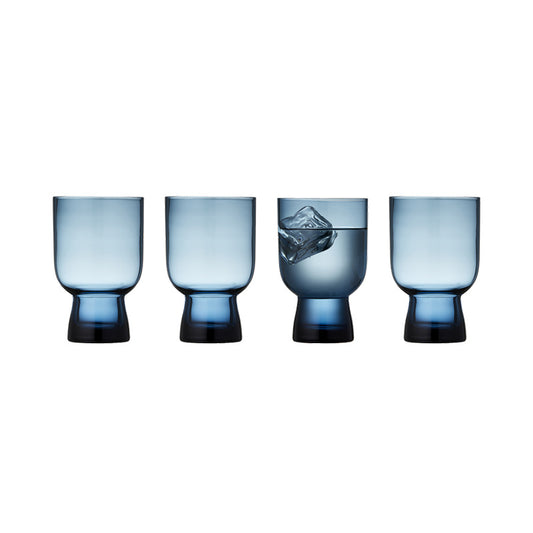 4 verres à eau en verre 30cl bleu Sorrento Lyngby