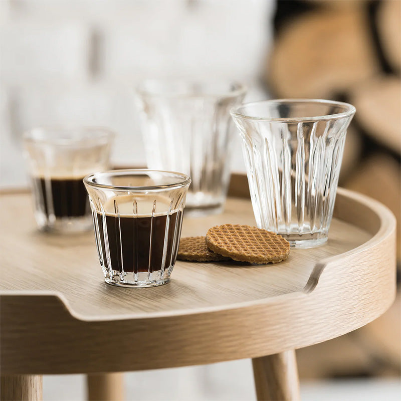 Coffret 6 tasses en verre pressé 10 cl Zinc La Rochère