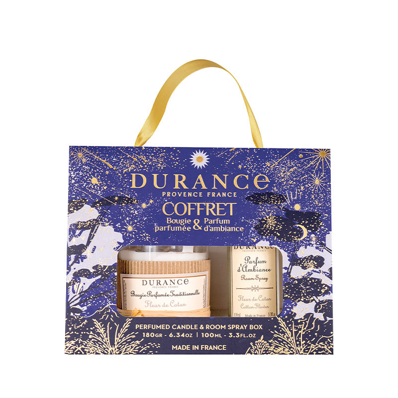 Coffret bougie et parfum d'ambiance Fleur de Coton Durance
