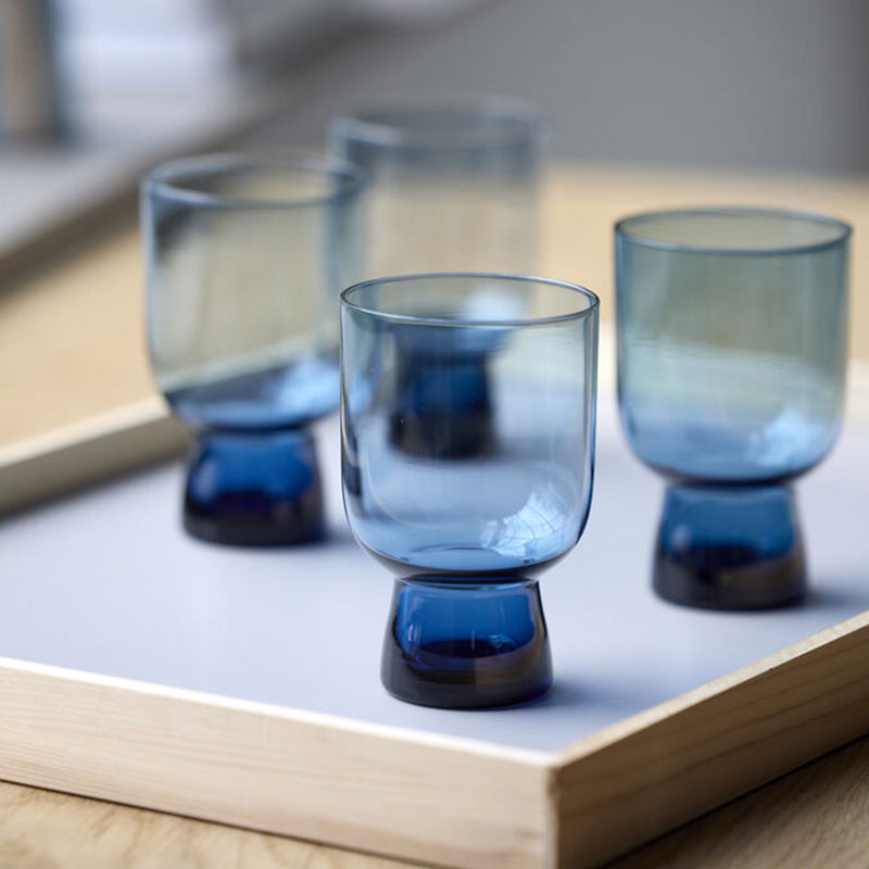 4 verres à eau en verre 30cl bleu Sorrento Lyngby