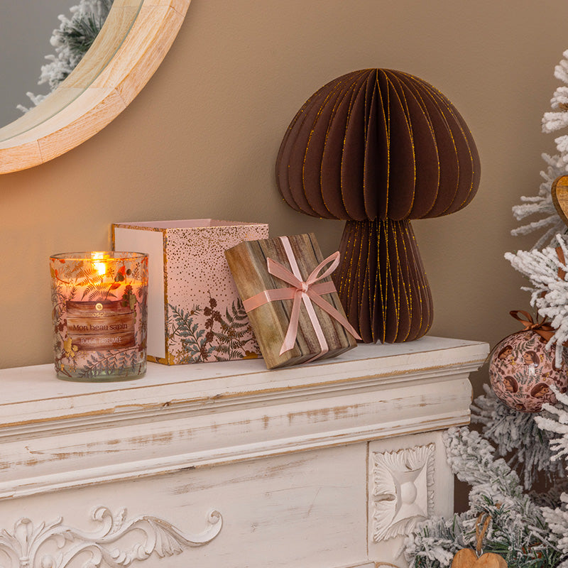 Bougie parfumée en verre 210g rose Secret des Bois Feeric Lights & Christmas