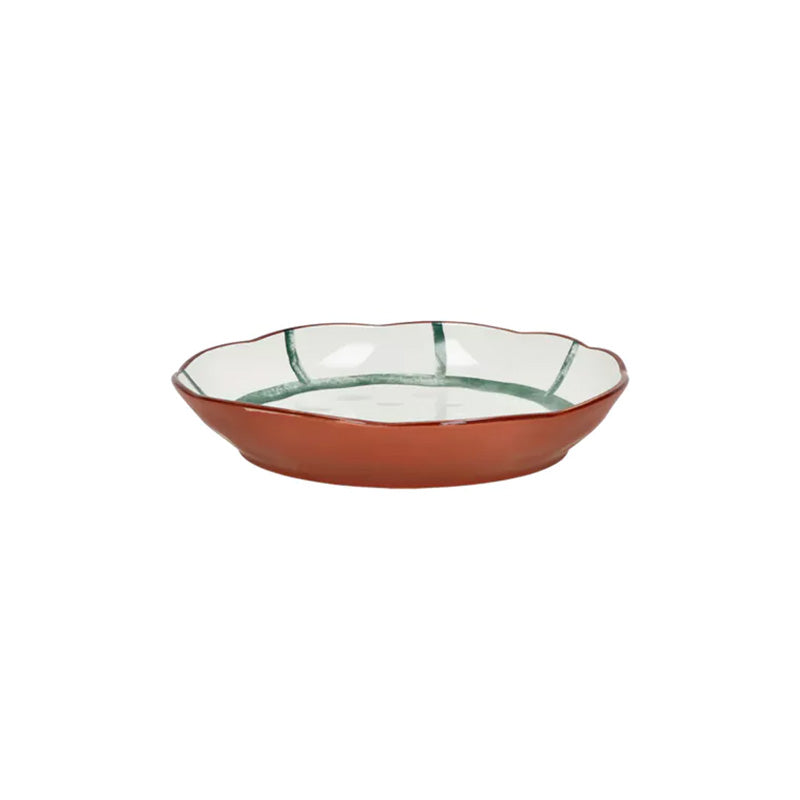 4 assiettes calottes en porcelaine 20 cm vert Mykonos Pomax