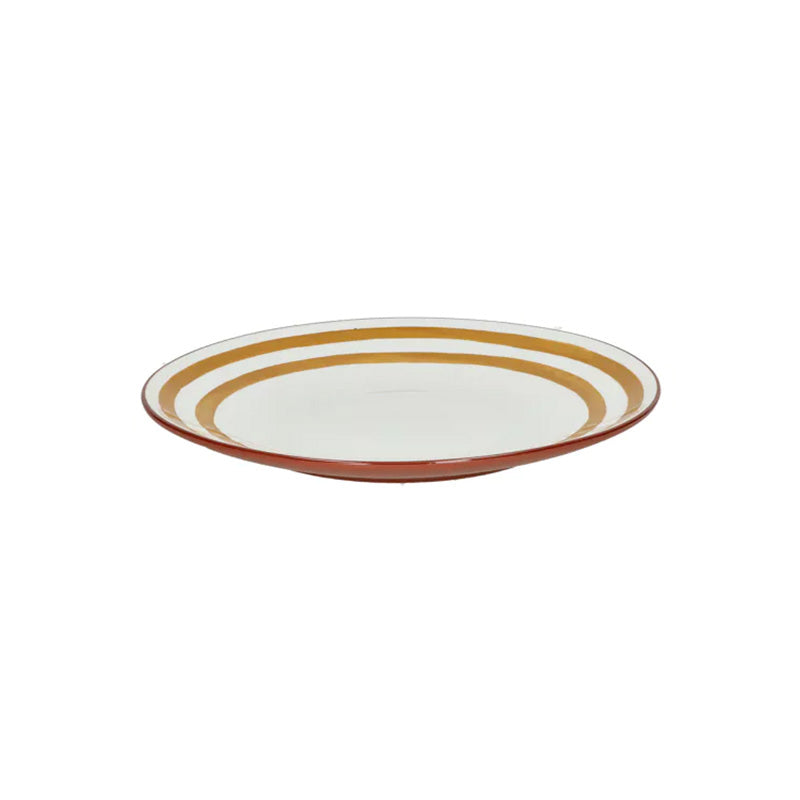 4 assiettes plates en porcelaine 27 cm jaune Mykonos Pomax