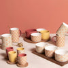 Coffret 6 tasses en grès 10 cl Rangoli Table Passion