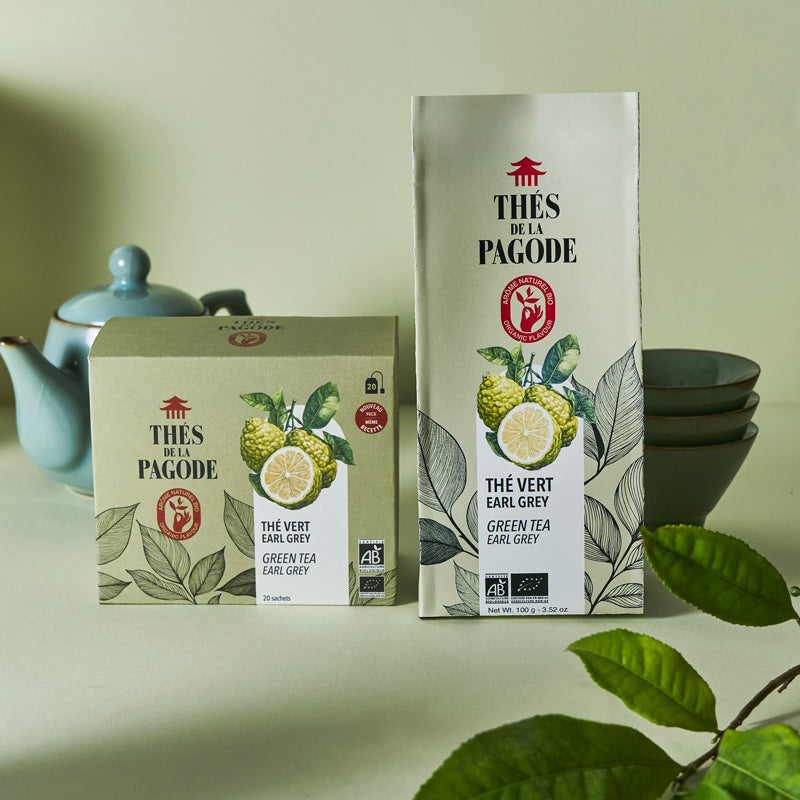 Coffret de 20 infusettes de thé vert Earl Grey bio Thés de la Pagode