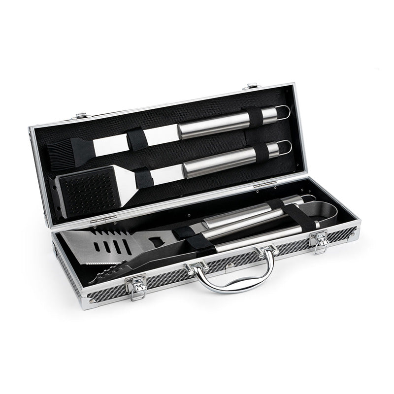 Coffret barbecue 4 ustensiles en inox Leopold