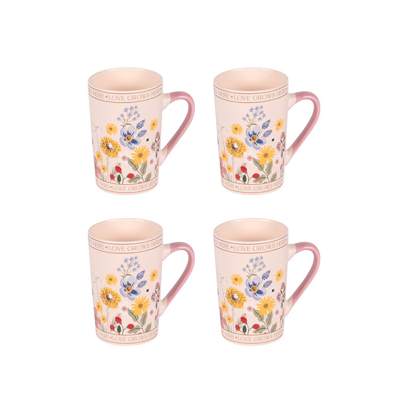 Coffret 4 mugs en porcelaine 38 cl Celeste Table Passion