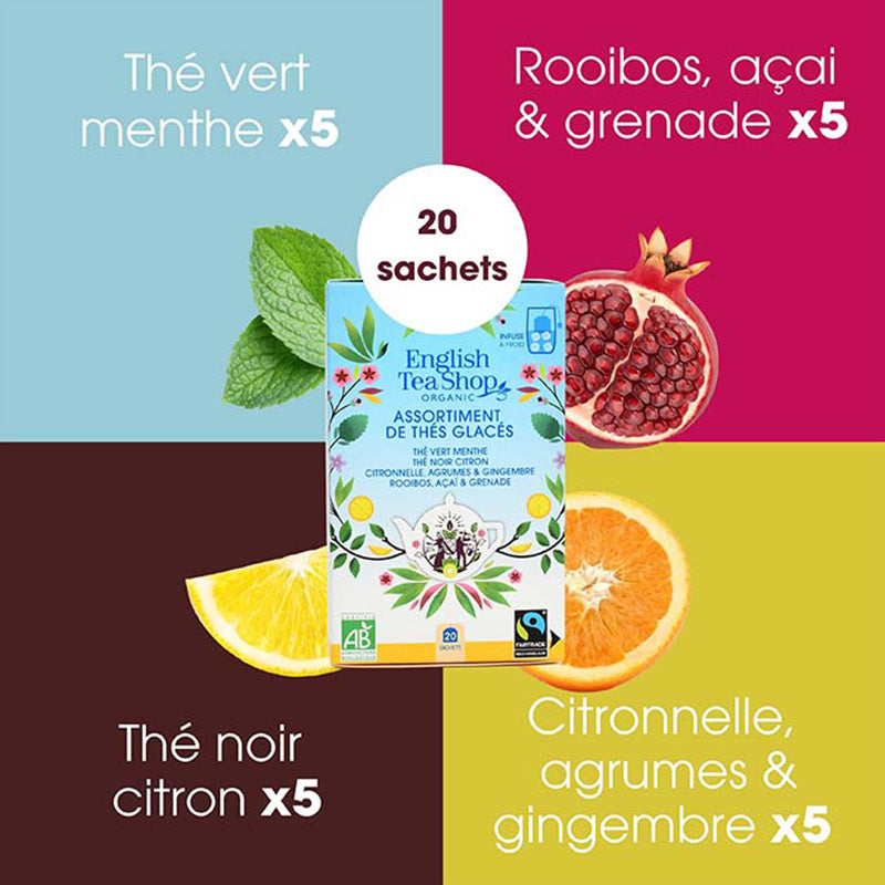 Assortiment de thés glacés bio 20 sachets English tea shop