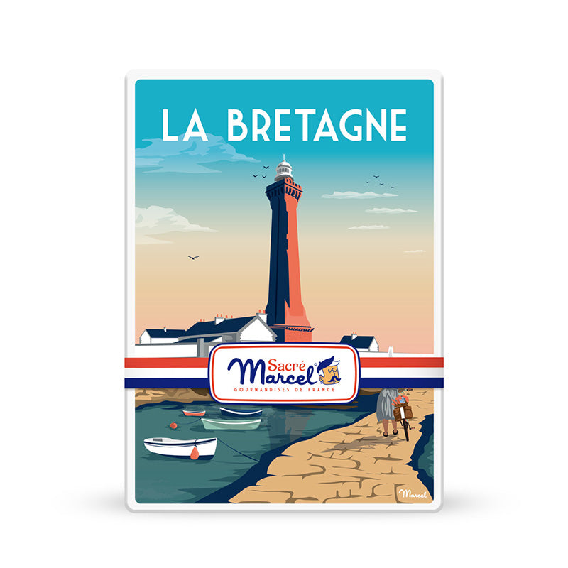 Boîte en métal galettes et palets bretons Phare de Bretagne Sacré Marcel