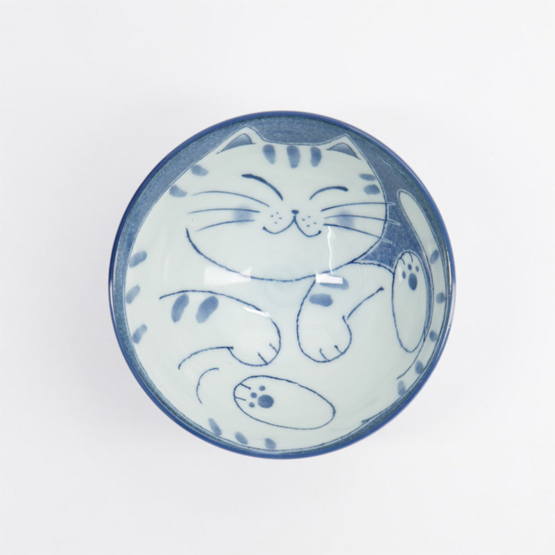 Bol a riz porcelaine bleu 300ml Kawaii cat Tokyo Design