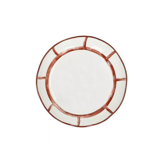 4 assiettes calottes en porcelaine 20 cm rouille Mykonos Pomax