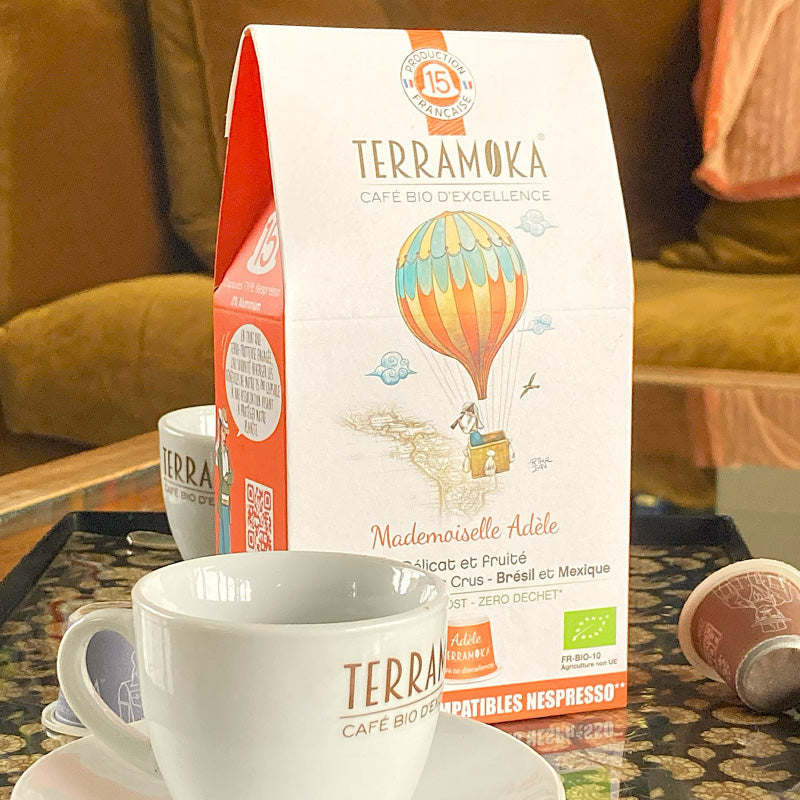 Capsules de café bio compostables 15 Mademoiselle Adele Terramoka