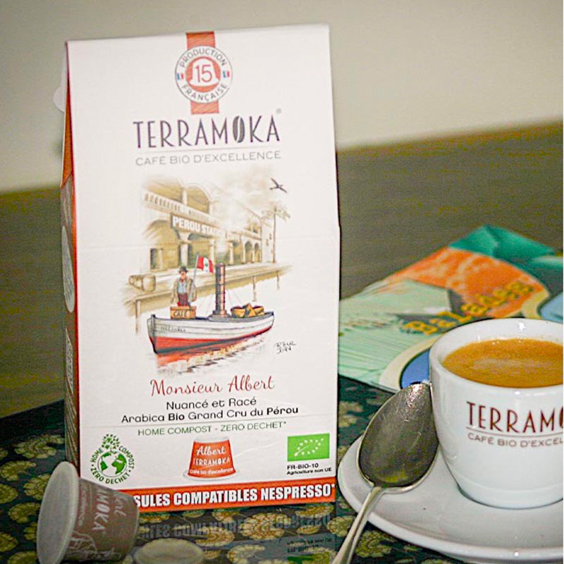 Capsules de café bio compostables 15 Monsieur Albert Terramoka