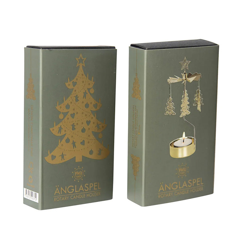 Carrousel bougeoir sapin noel doré