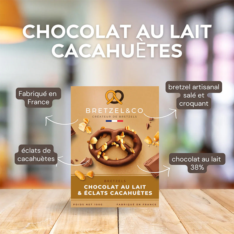Bretzels chocolat au lait et cacahuètes 100g Bretzel&Co