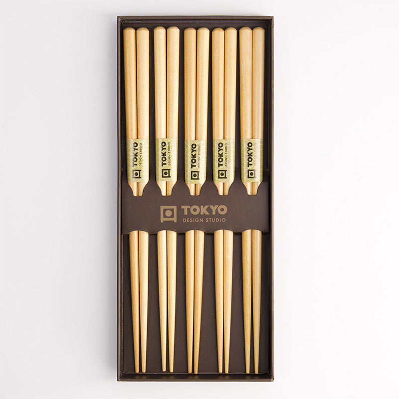 Coffret 5 baguettes bois Brown Tokyo Design