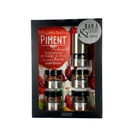 Coffret bar à piment moulin intégré