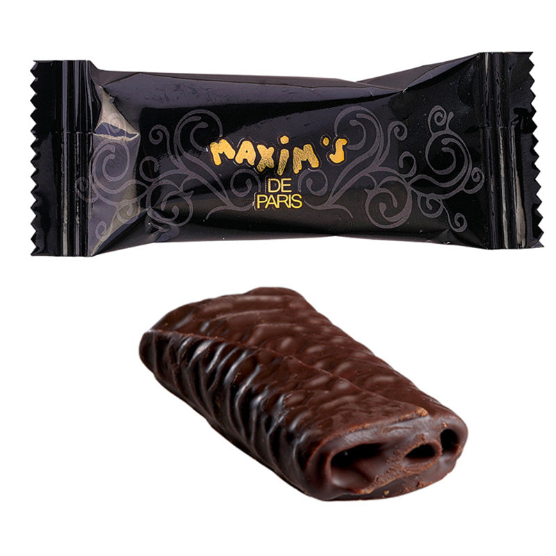 Coffret métal 16 crêpes dentelle chocolat noir Maxim's