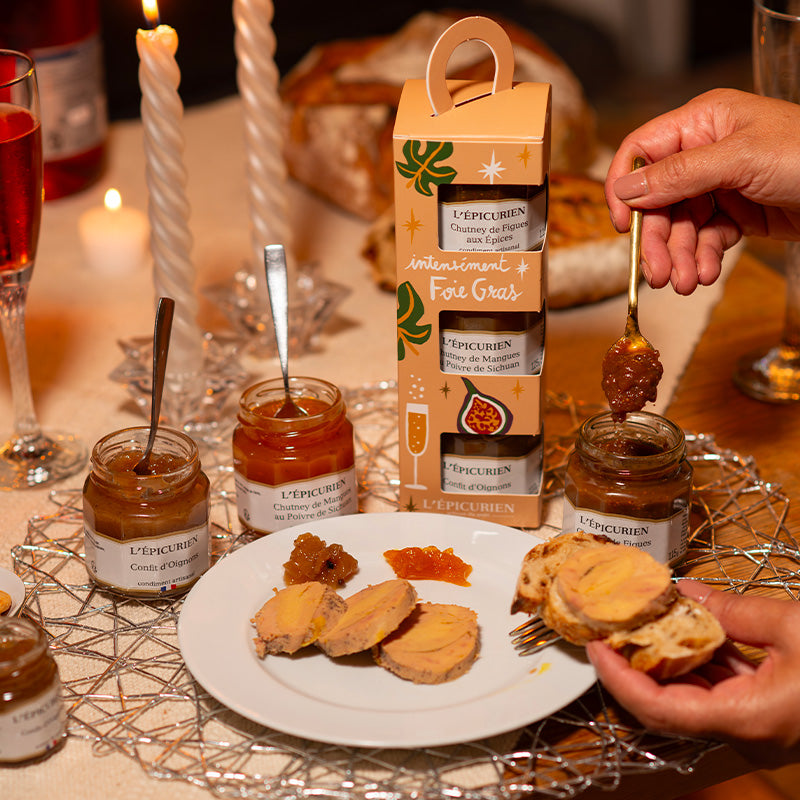 Coffret trio chutneys et confit Intensément Foie Gras L'Épicurien