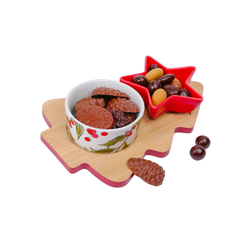Coupelles en céramique sur un sapin en bois 125 g Maison Guinguet