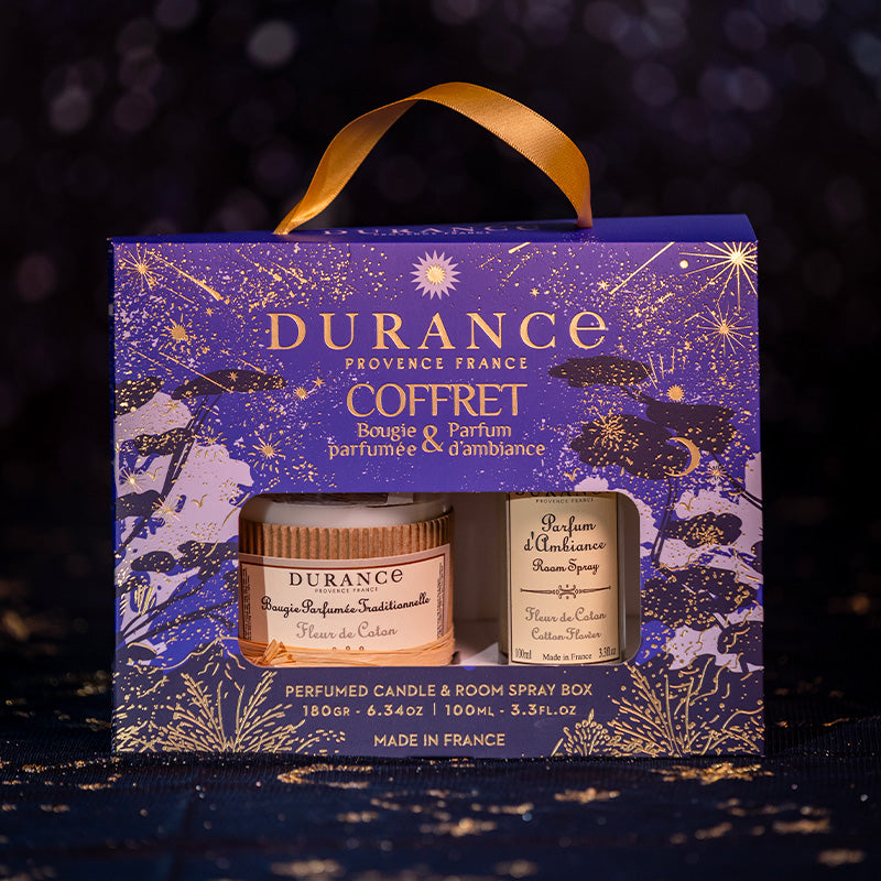 Coffret bougie et parfum d'ambiance Fleur de Coton Durance