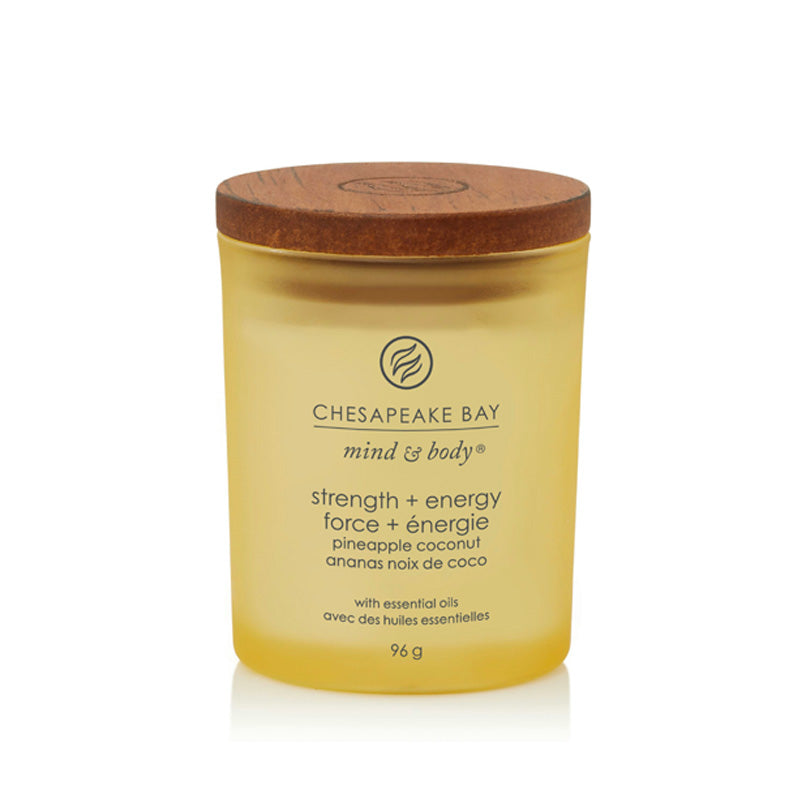 Bougie parfumée Force Énergie Ananas et Noix de Coco 96g Jaune Chesapeake Bay