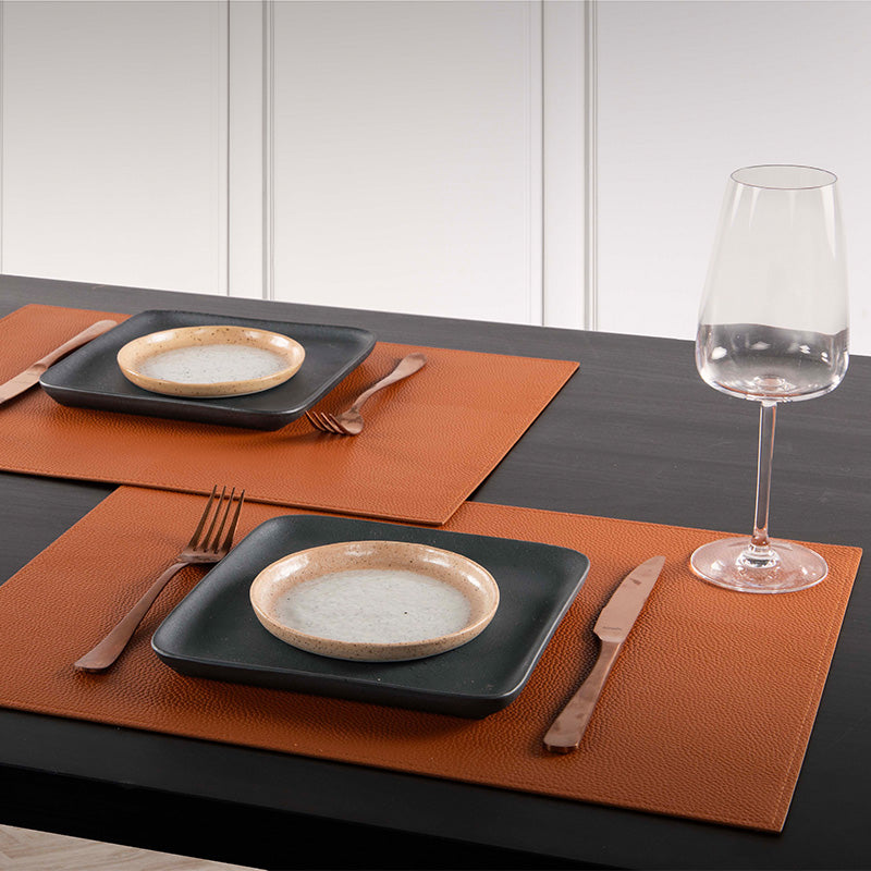 Set de table en cuir vegan 45 cm caramel Trudo Tiseco