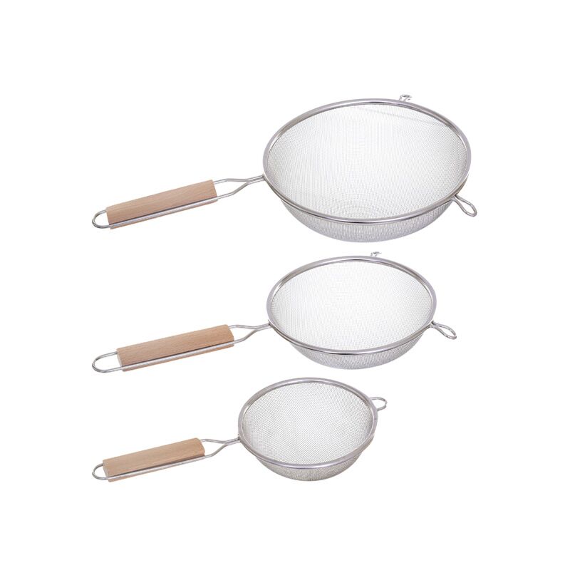Passoire De Cuisine 3 Pièces + Passoire Long Manche – Ensemble Tamis Plastique PP Pour Farine, Sucre, Soupe & Légumes
