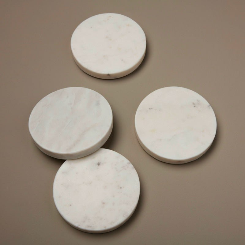 Lot de 4 dessous de verre rond en marbre Be Home