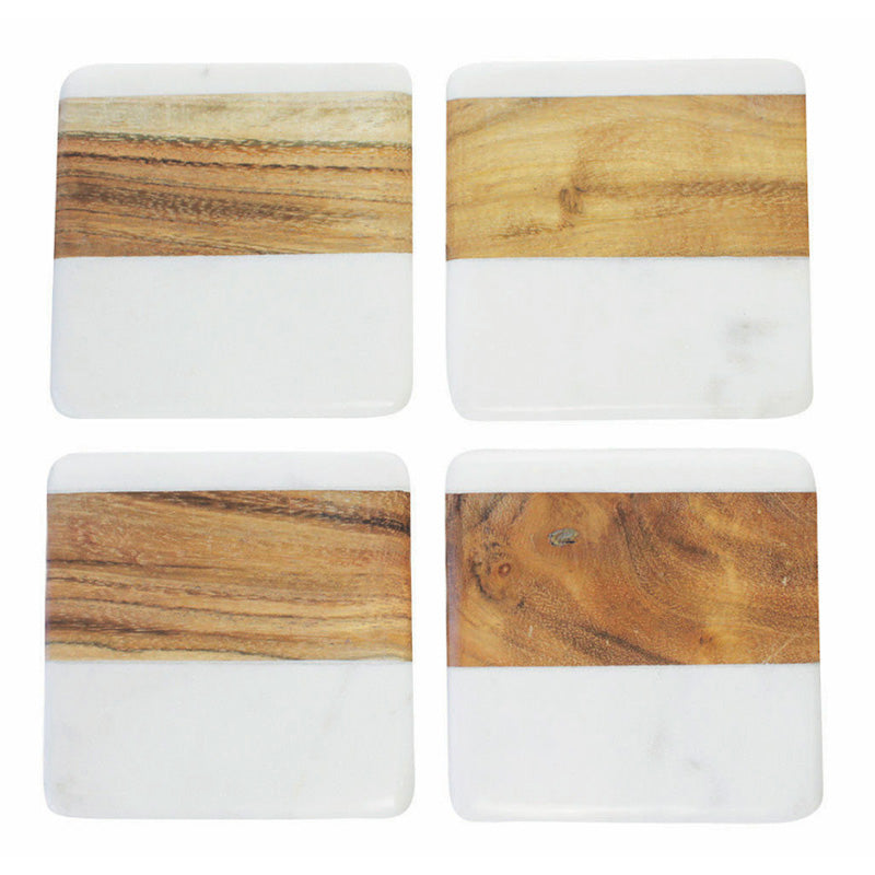 Ensemble De 4 Sous-Verres En Marbre Par - Sous-Verres En Ensemble De 4 Sous-Verres En Marbre Par - Sous-Verres En