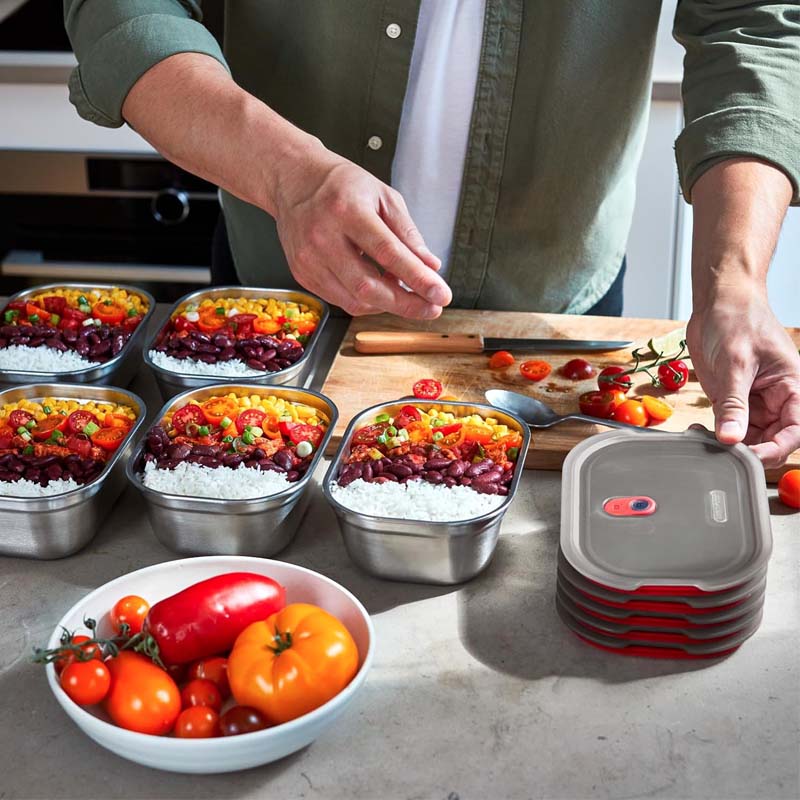Lunch box micro-ondable acier
