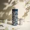 Théière isotherme en inox 400 ml bleu Flowers Qwetch