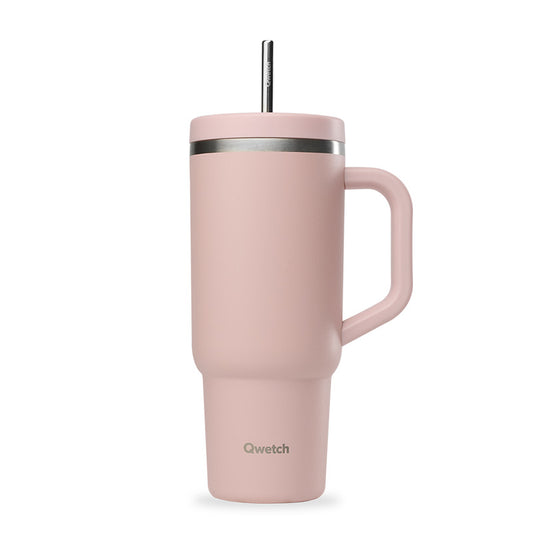 Mug isotherme en inox 900ml rose Travel Cup Qwetch