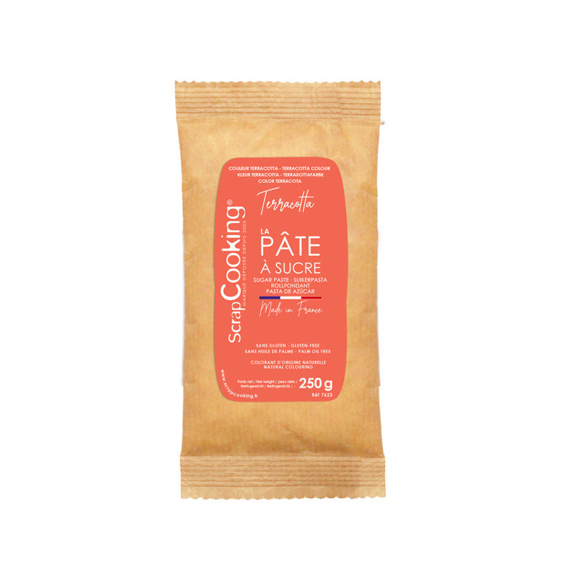 Pâte à sucre 250g terracotta ScrapCooking