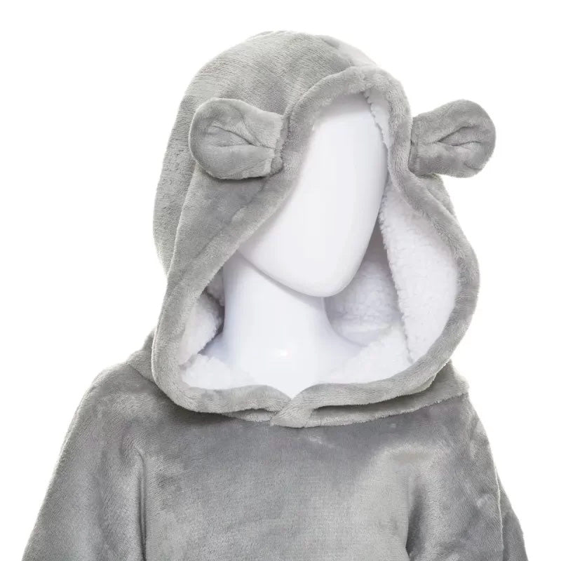 Plaid sweat enfant ours gris
