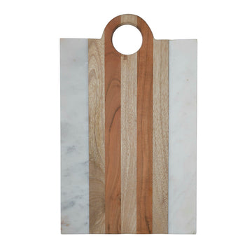 Planche rectangulaire en marbre et bois Moa Be Home