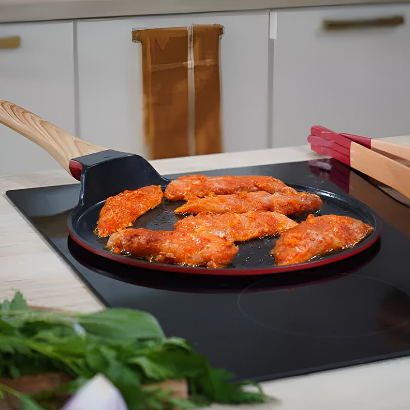 Poêle plancha crêpière 26cm rouge Cookut