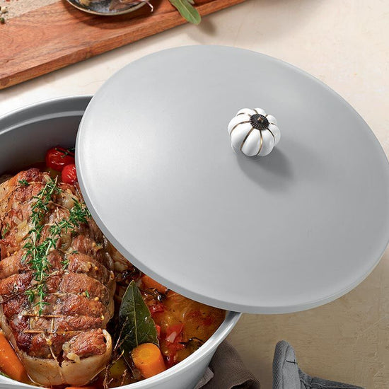 Poignée cocotte citrouille blanche