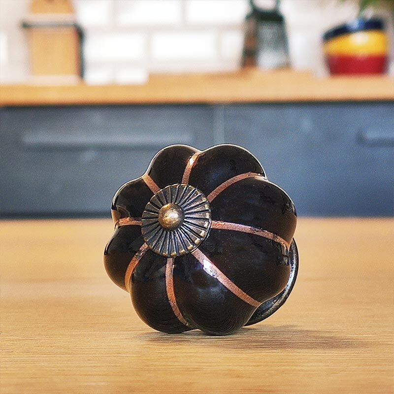 Poignée cocotte citrouille noir